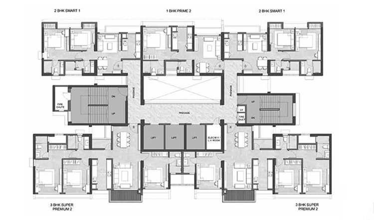 Floor Plan of Kalpataru Expansia in Kolshet Road, Thane - Image 149367