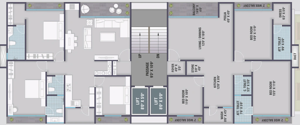 Floor Plan of Bhargavi Aarna Bliss in Manjalpur, Vadodara - Image 95034