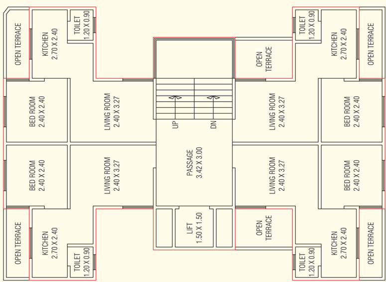 Floor Plan of Jay Saiguru Flats 2 in Pratap Nagar, Vadodara - Image 95075