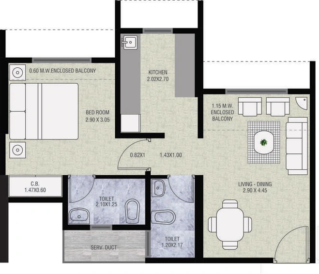 1 BHK Flat in Vihang Metro Hive in Kasarvadavali, Thane - Image 809989