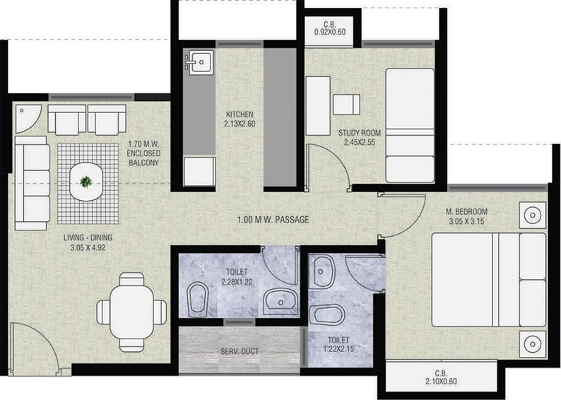 2 BHK Flat in Vihang Metro Hive in Kasarvadavali, Thane - Image 809990
