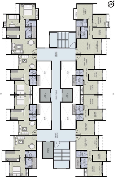 Floor Plan of Vihang Metro Hive in Kasarvadavali, Thane - Image 149476