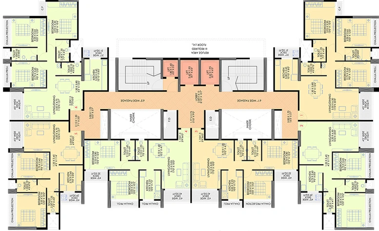 Floor Plan of Kasturi Avenue Hills in Kharghar, Navi Mumbai - Image 153729