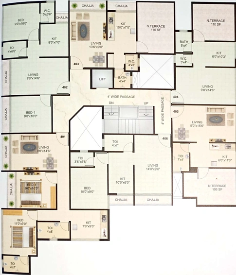 Floor Plan of SM Manzil in Taloja, Navi Mumbai - Image 150455