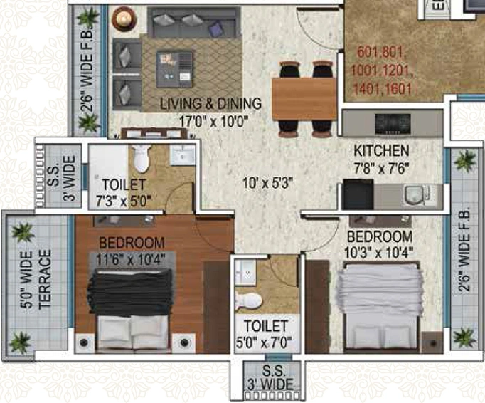2 BHK Flat in Siddhi Gloria in Kharghar, Navi Mumbai - Image 811504