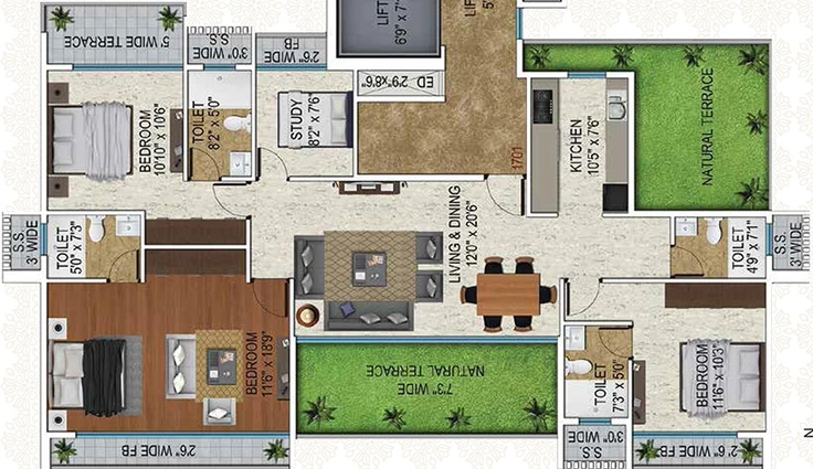 3.5 BHK Flat in Siddhi Gloria in Kharghar, Navi Mumbai - Image 811506