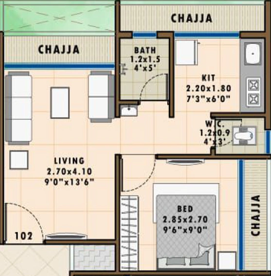 1 BHK Flat in Vaidehi Vijay Heritage in Ulwe, Navi Mumbai - Image 811629