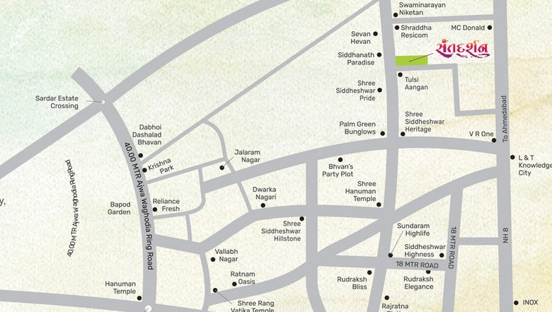 Location of Marvel Santdarshan in Waghodia Road, Vadodara - Image 104011