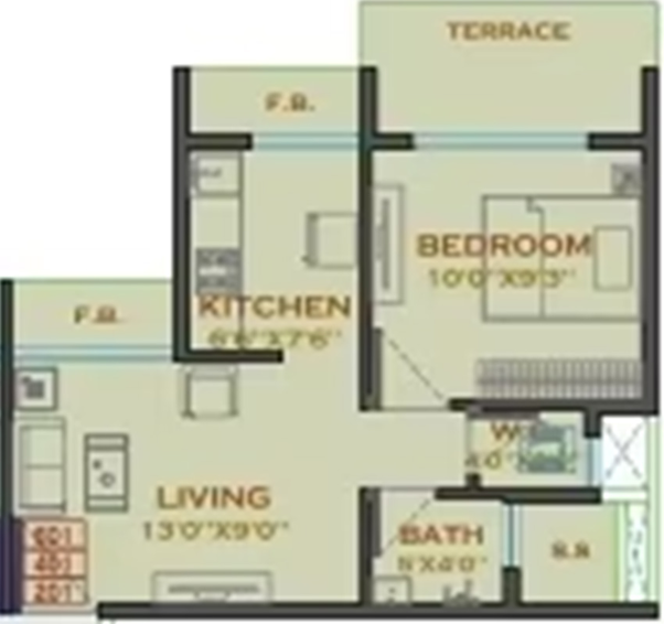 1 BHK Flat in Bombay Castle in Dronagiri, Navi Mumbai - Image 812998