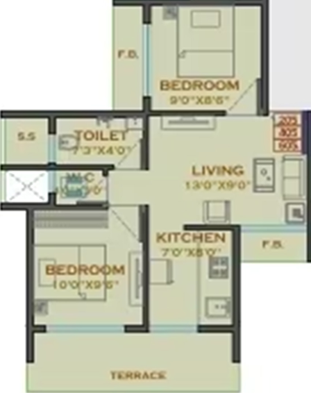 2 BHK Flat in Bombay Castle in Dronagiri, Navi Mumbai - Image 812999