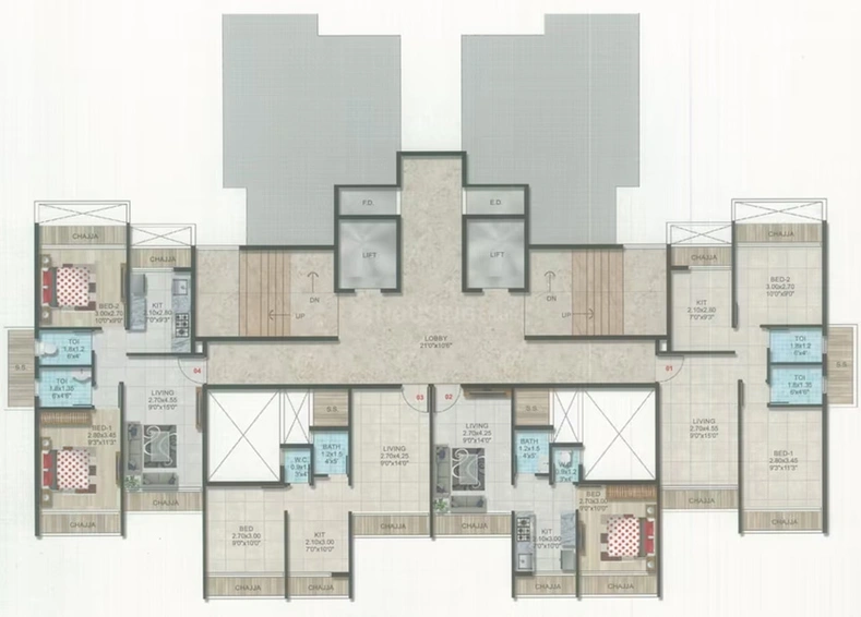 Floor Plan of SM Olive Paradise in Taloja, Navi Mumbai - Image 150542