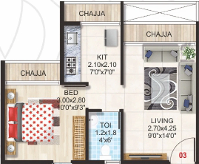 1 BHK Flat in Neelkanth Exotica in Ulwe, Navi Mumbai - Image 809672