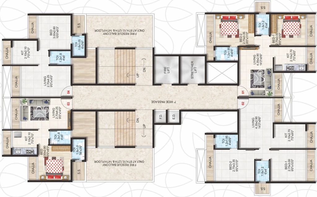 Floor Plan of Neelkanth Exotica in Ulwe, Navi Mumbai - Image 148399