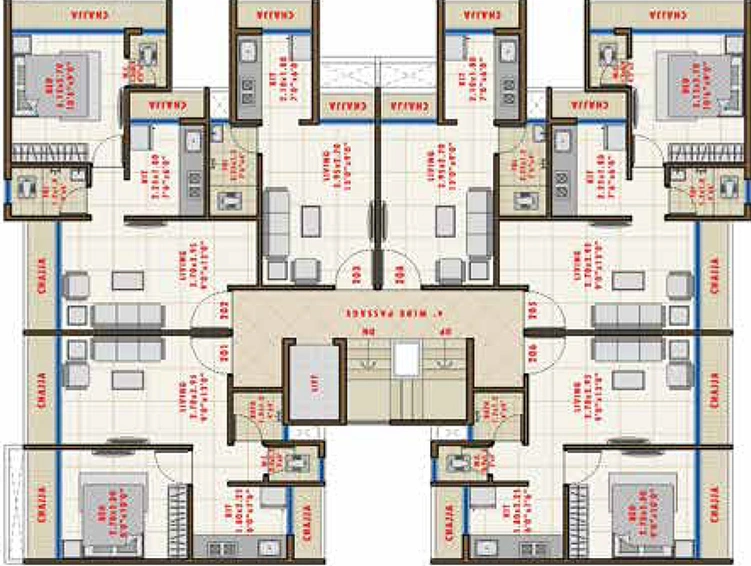 Floor Plan of Sarang Orchid in Karanjade, Navi Mumbai - Image 153720