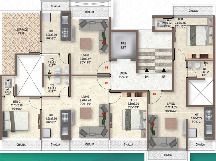 Floor Plan of HD Bayt Aaisha in Taloja, Navi Mumbai - Image 157160