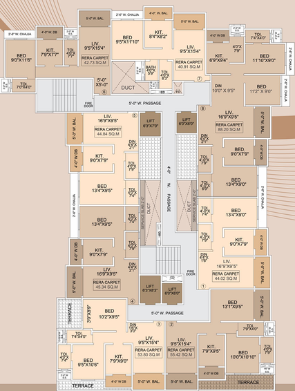 Floor Plan of Agarwal Giriraj Tower in Virar West, Palghar - Image 17011