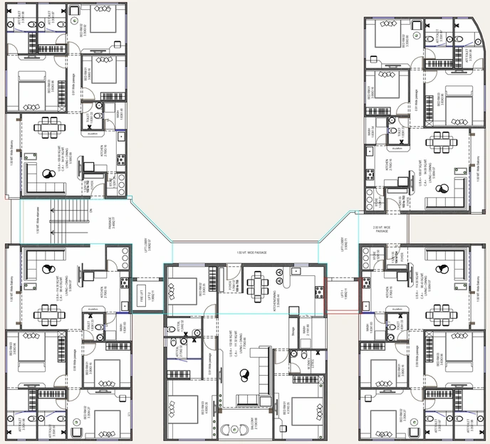 Floor Plan of Nagda Rajmani Residency in Gotri, Vadodara - Image 95068