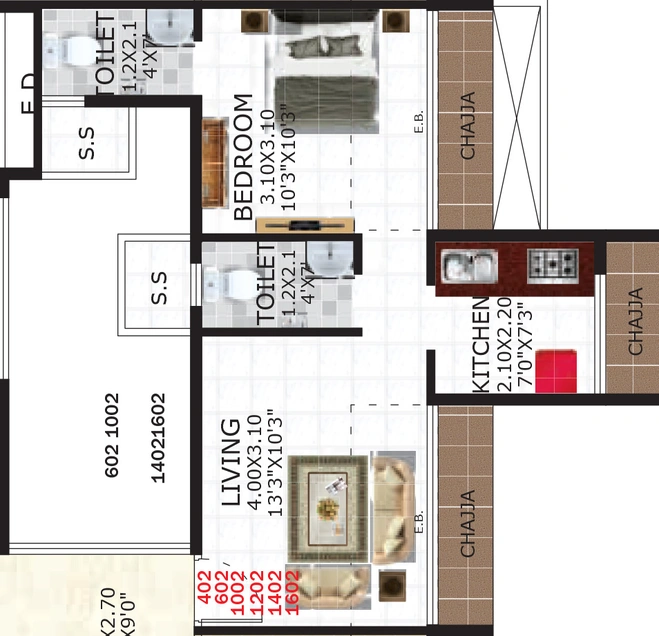 1 BHK Flat in Gami Viona in Kharghar, Navi Mumbai - Image 812464