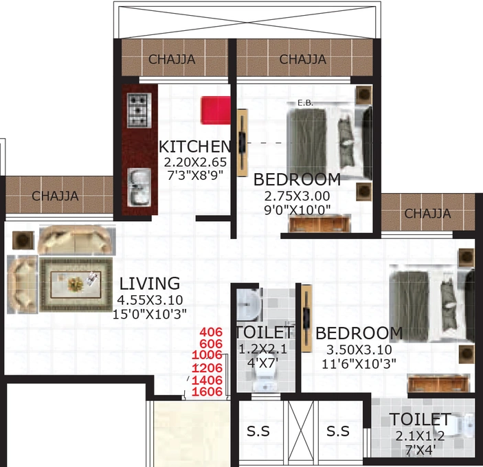 2 BHK Flat in Gami Viona in Kharghar, Navi Mumbai - Image 812466