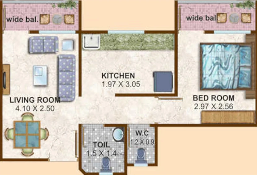 1 BHK Flat in Konnark River City in Panvel, Navi Mumbai - Image 814514