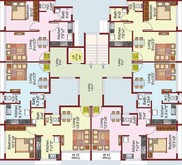 Floor Plan of Green Riddhish Apartment in Karanjade, Navi Mumbai - Image 153917