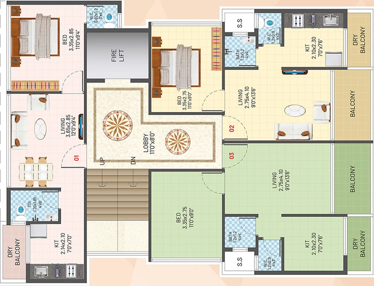 Floor Plan of Ashiyana Zayan Manzil in Kharghar, Navi Mumbai - Image 155591