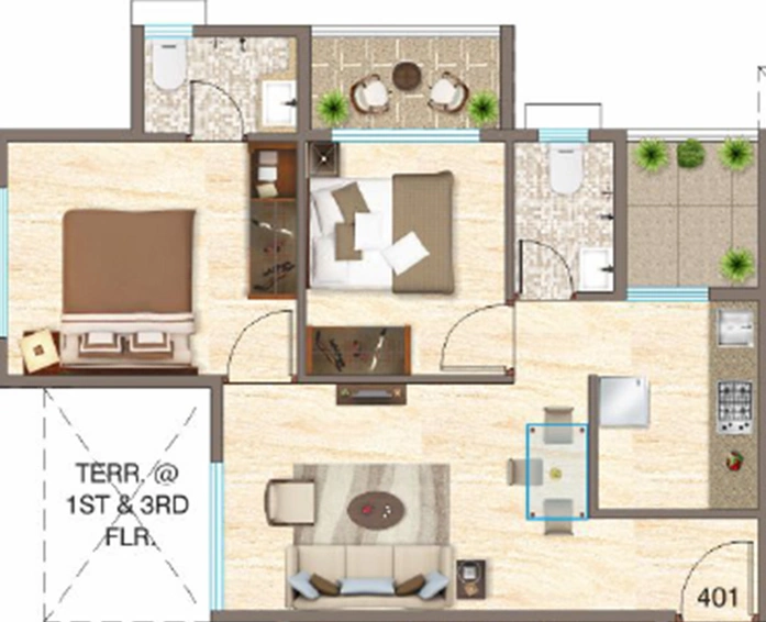 2 BHK Flat in Shree Vastu Symphony in Panvel, Navi Mumbai - Image 814884