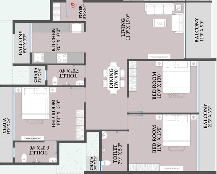 3 BHK Flat in Shreeji Infinity in Kharghar, Navi Mumbai - Image 811499