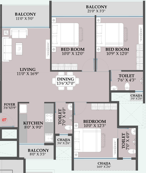 3 BHK Flat in Shreeji Infinity in Kharghar, Navi Mumbai - Image 811500