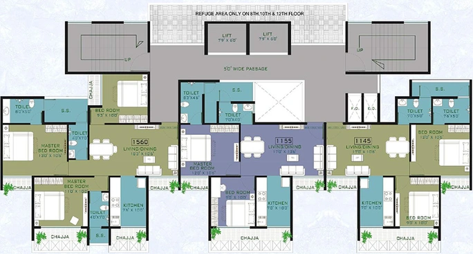 Floor Plan of SMB United Emporio in Kharghar, Navi Mumbai - Image 154443