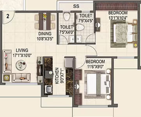 2 BHK Flat in Elite Casa in Kharghar, Navi Mumbai - Image 813625