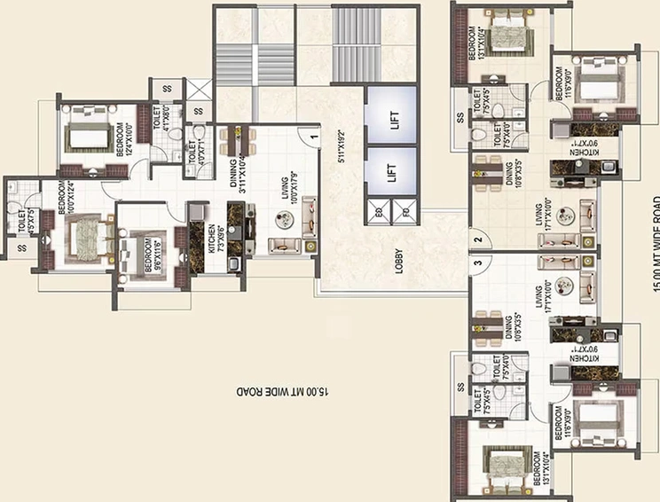 Floor Plan of Elite Casa in Kharghar, Navi Mumbai - Image 160712