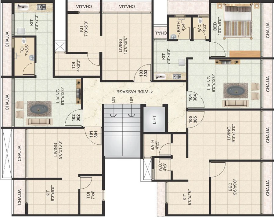 Floor Plan of Aura Ashiyana in Karanjade, Navi Mumbai - Image 153032