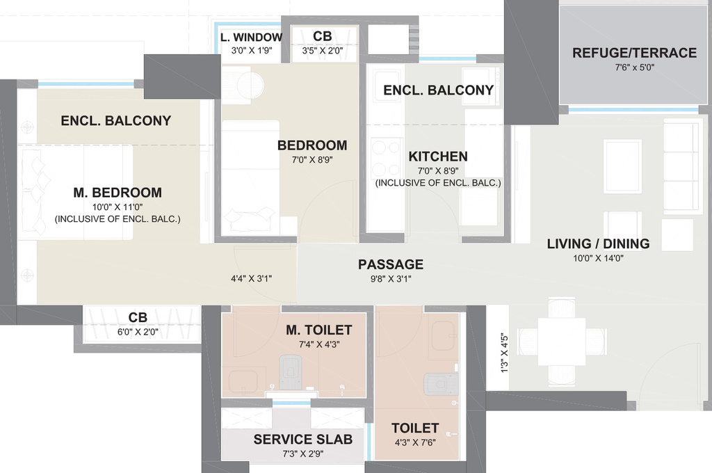 1 BHK Flat in Adhiraj Capital City Tower Oreka in Kharghar, Navi Mumbai - Image 813601