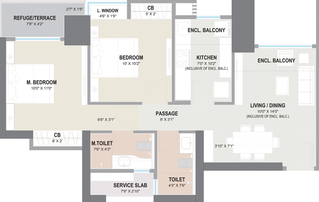2 BHK Flat in Adhiraj Capital City Tower Oreka in Kharghar, Navi Mumbai - Image 813602