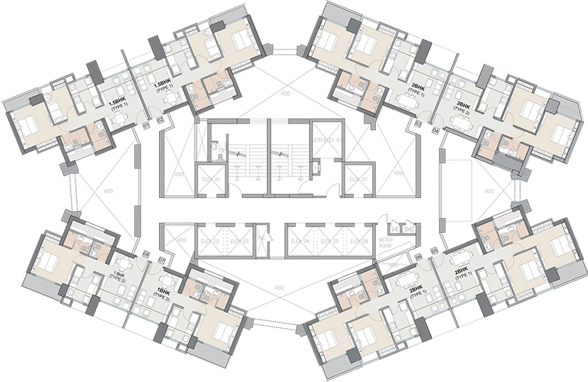 Floor Plan of Adhiraj Capital City Tower Oreka in Kharghar, Navi Mumbai - Image 160652