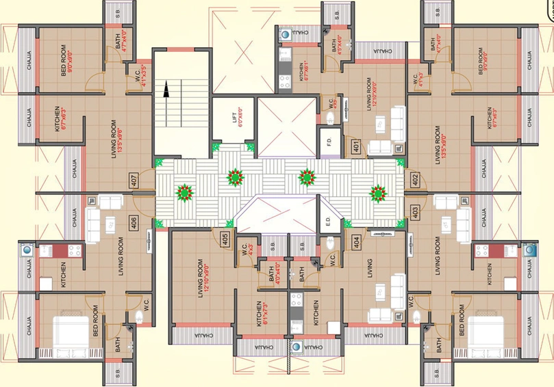 Floor Plan of Sarang Verbena in Karanjade, Navi Mumbai - Image 153191