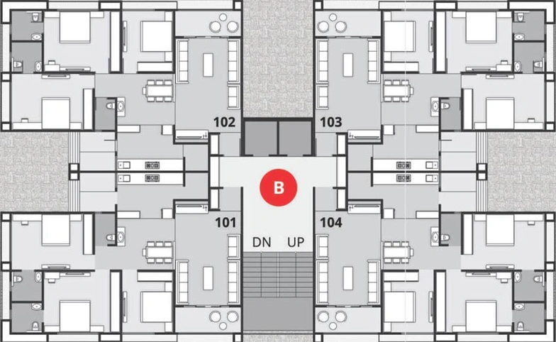 Floor Plan of Param Pushkar Sky in Vastral, Ahmedabad - Image 95148