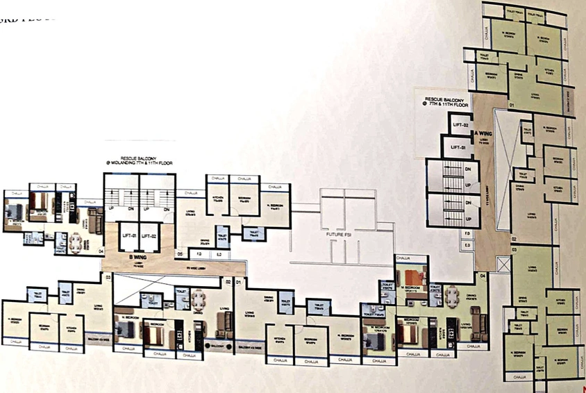Floor Plan of Neelkanth Auris in Panvel, Navi Mumbai - Image 148349