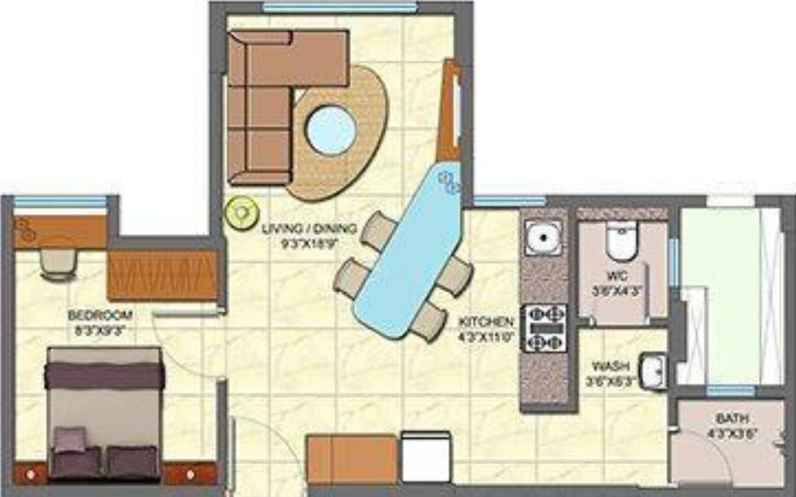 1 BHK Flat in Lodha Crown Taloja in Taloja, Navi Mumbai - Image 809873