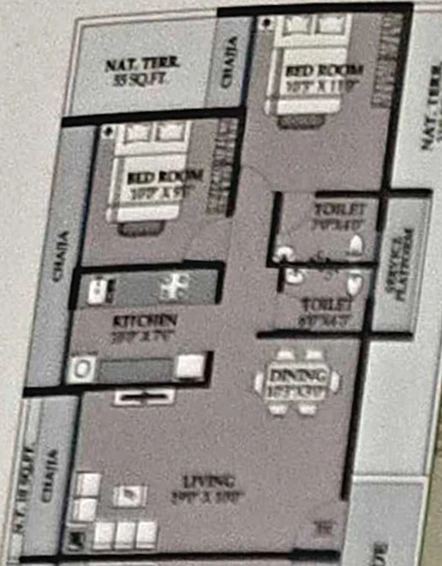 2 BHK Flat in Zenisha Luxuria in Pushpak Nagar, Navi Mumbai - Image 812923