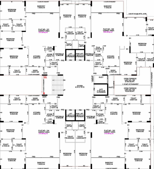 Floor Plan of Swam Symphony in Sola, Ahmedabad - Image 95187