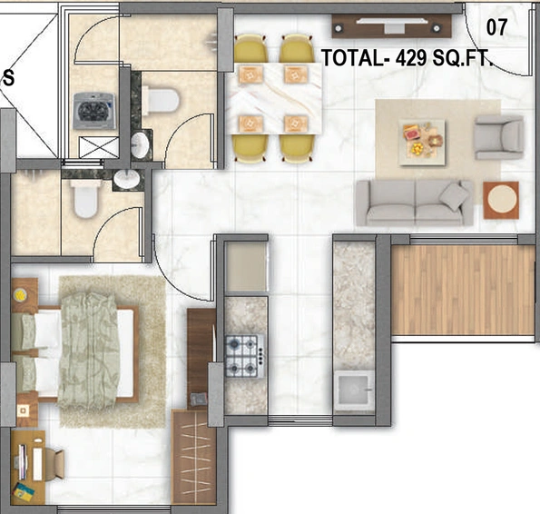 1 BHK Flat in Today Codename Bellevue in Kharghar, Navi Mumbai - Image 813007