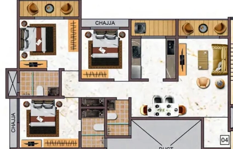 3 BHK Flat in Tharwani Palladian in Kharghar, Navi Mumbai - Image 824021