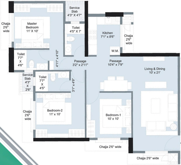 3 BHK Flat in Mokal Pushp Pinnacle in Kharghar, Navi Mumbai - Image 813641