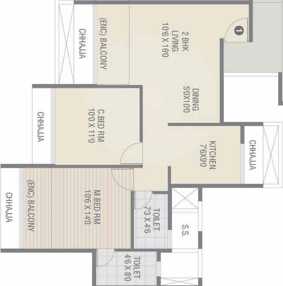 2 BHK Flat in Balaji Delta Central in Kharghar, Navi Mumbai - Image 811171