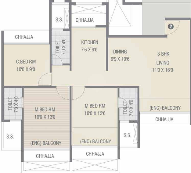 3 BHK Flat in Balaji Delta Central in Kharghar, Navi Mumbai - Image 811172