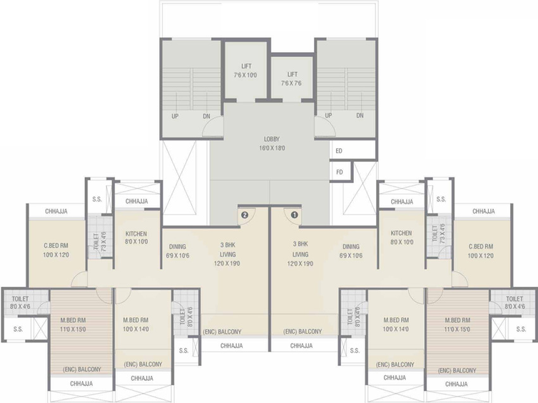 Floor Plan of Balaji Delta Central in Kharghar, Navi Mumbai - Image 153045