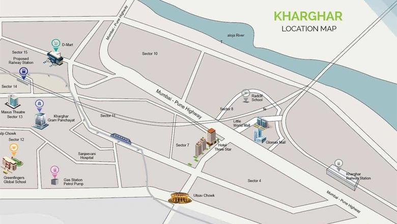 Location of Balaji Delta Central in Kharghar, Navi Mumbai - Image 153043