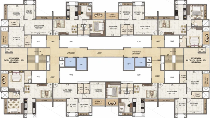 Floor Plan of Goodwill Unity in Sanpada, Navi Mumbai - Image 153083